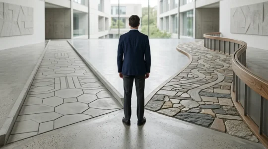 Financial decision-making concept with investment portfolio strategy elements