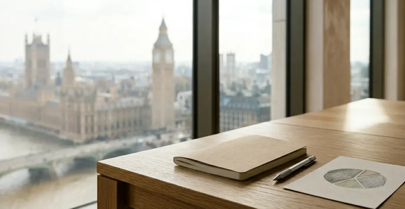 Investor reviewing balanced portfolio strategy with global market exposure