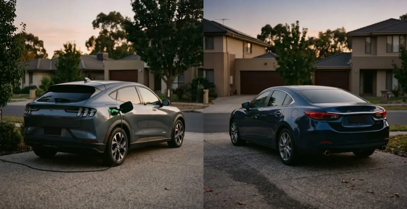 Visual comparison illustrating the cost difference between electric vehicle and petrol car insurance premiums