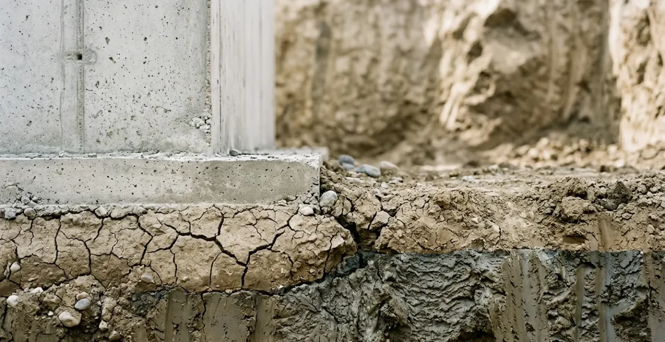 Split foundation showing downward subsidence and upward heave ground movement affecting home structure