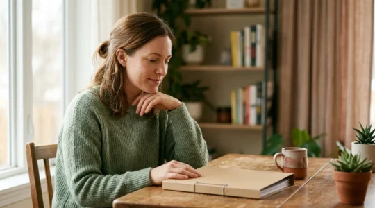 Person reviewing healthcare receipts with peace of mind after submitting a successful health cash plan claim