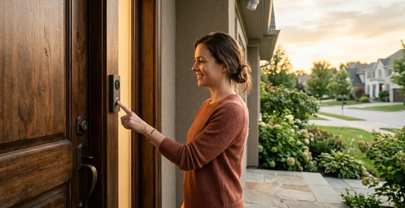 Secure home entrance with modern security features and restored peace of mind