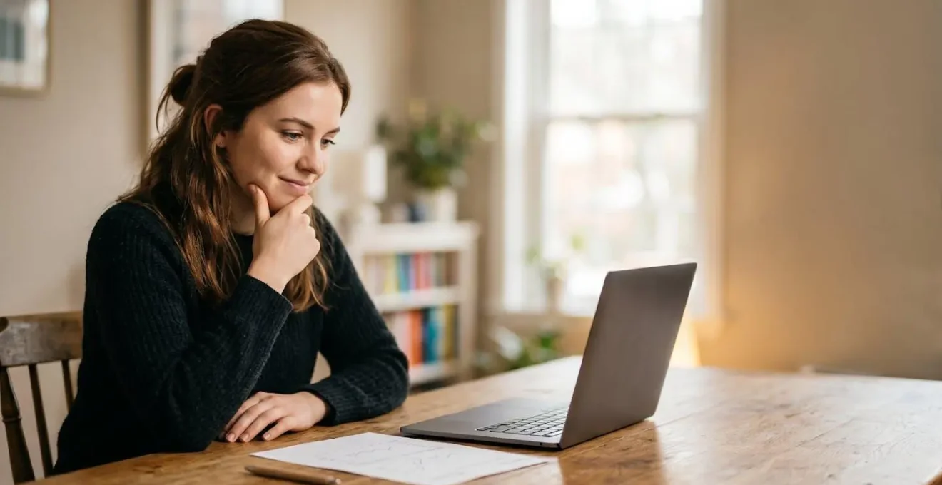 Aspiring homeowner reviewing mortgage documents with confident determination