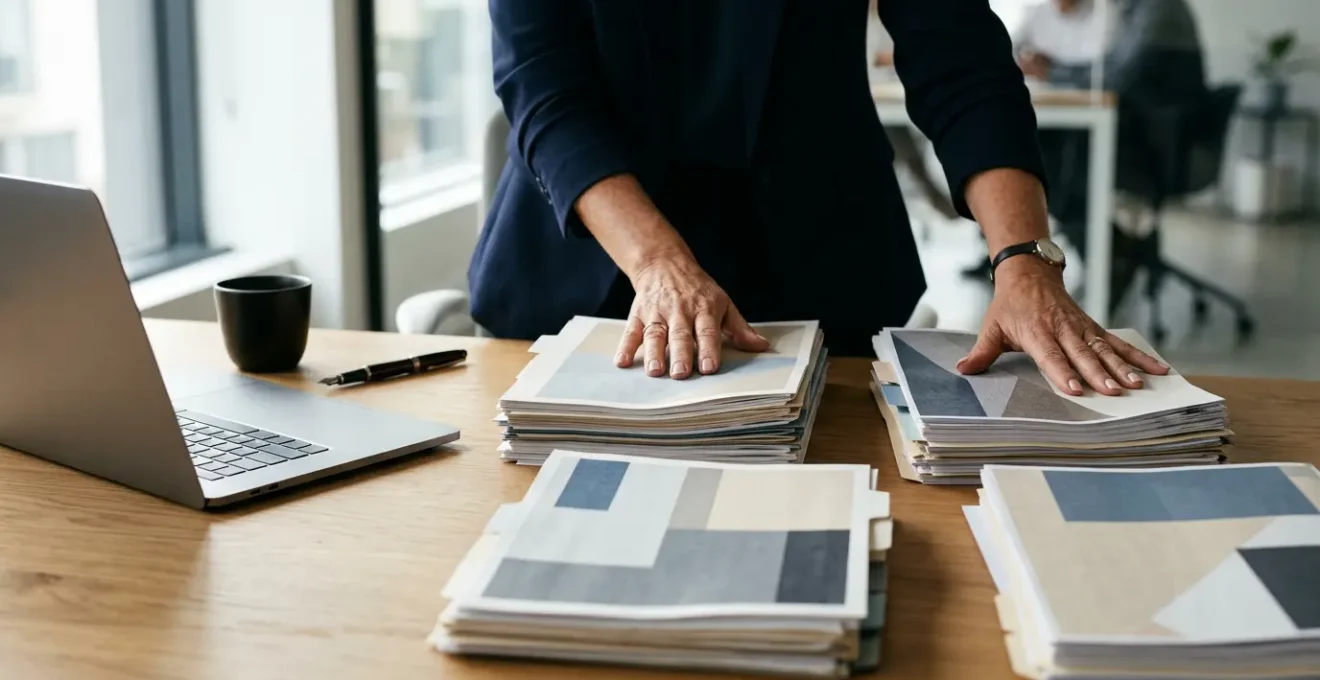 Professional contemplating pension consolidation strategy with financial documents