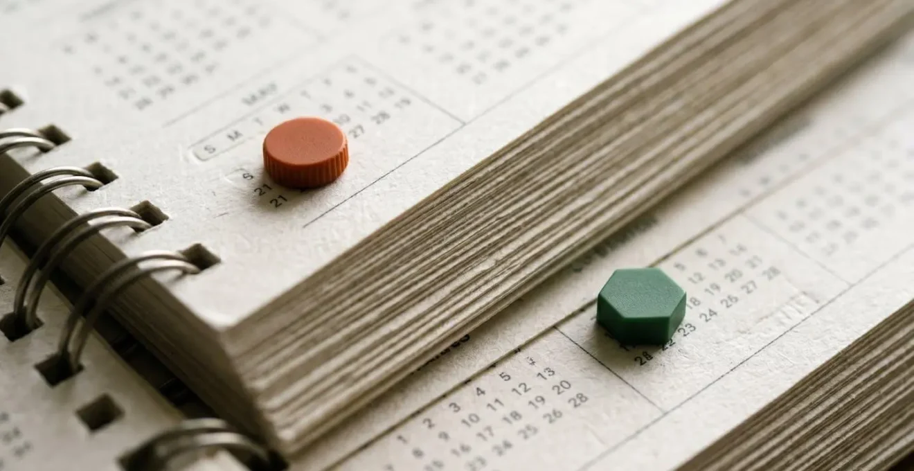 Abstract timeline visualization showing strategic scheduling of dental treatment phases across two periods