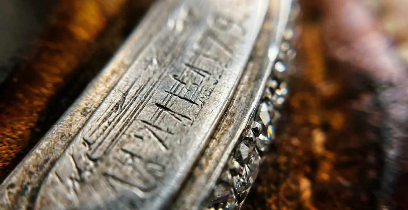 Close-up macro photograph showcasing the intricate details of documenting valuable item characteristics for insurance inventory purposes