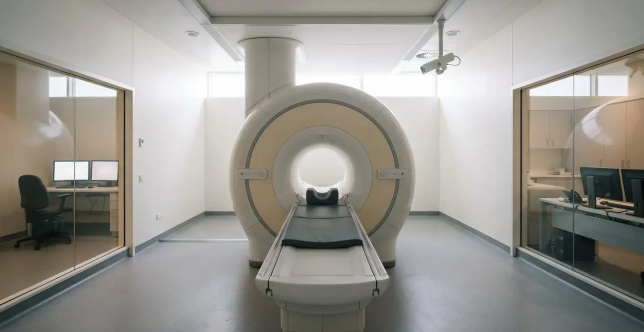 Modern MRI scanning equipment in a professional diagnostic imaging facility
