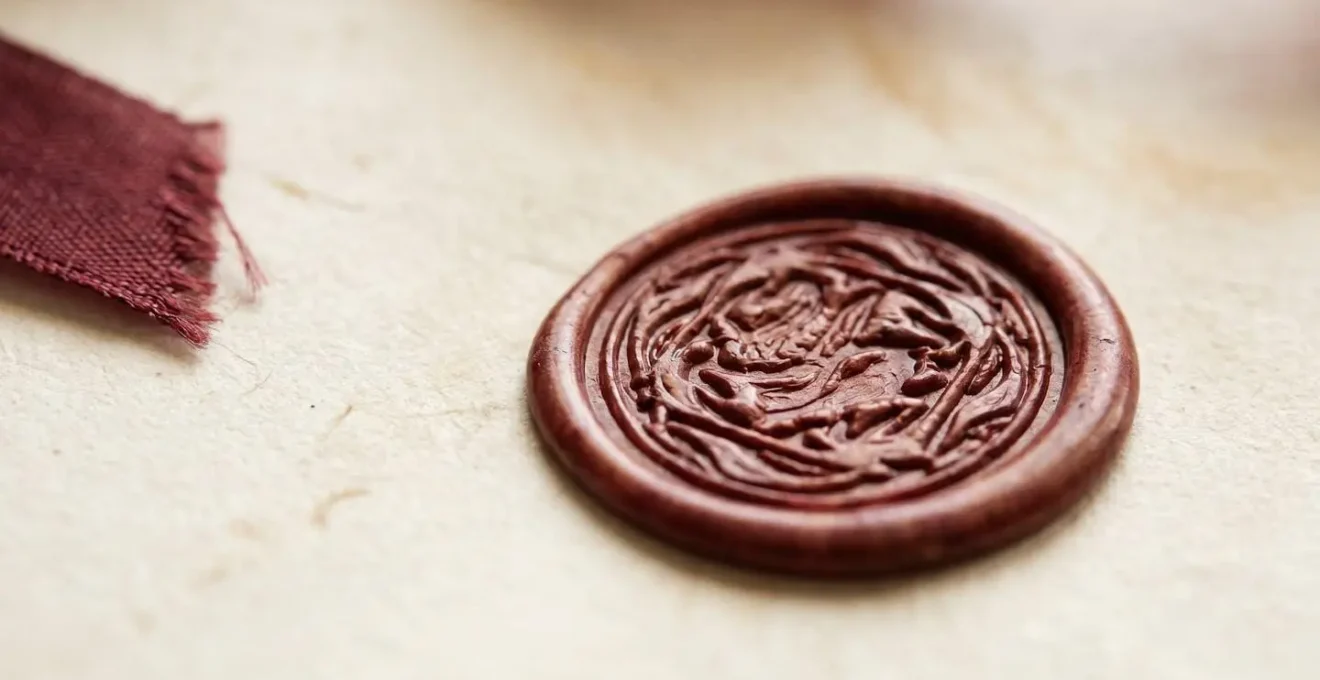 Close-up of official document seal representing protected pension benefits
