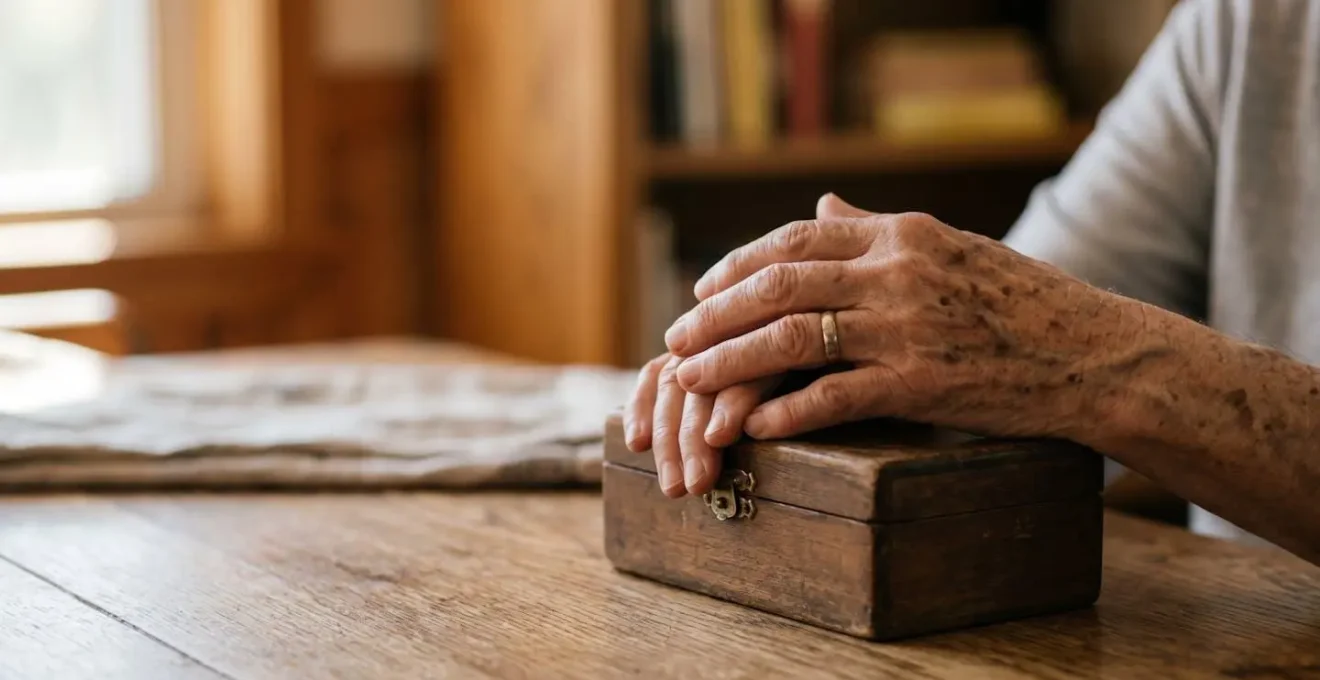 Older adult financial planning and security concept emphasizing pension documentation and future income stability